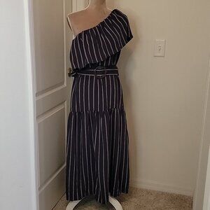 Topshop Sicily One-Shoulder Midi Dress, Size 12, Excellent Used Condition